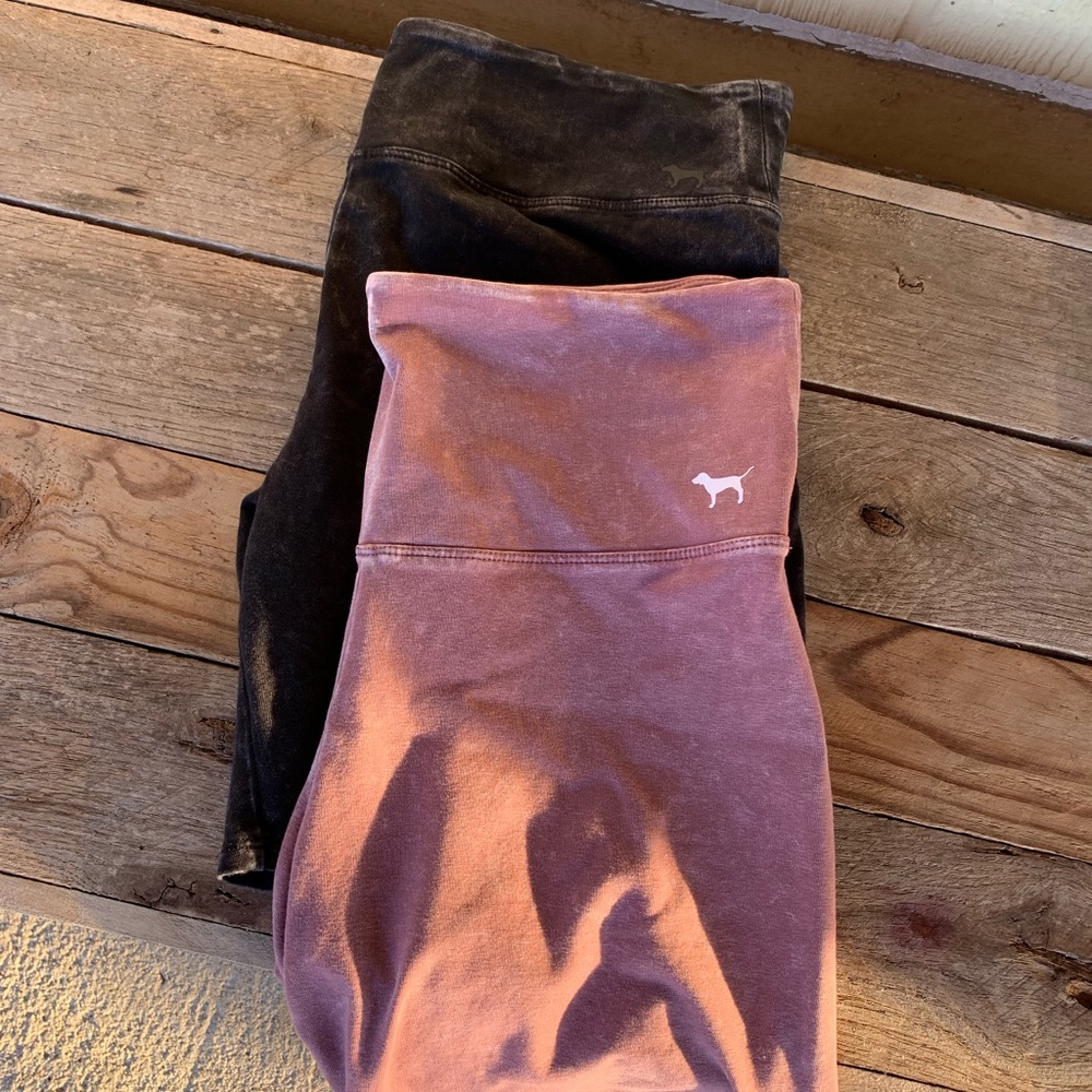 2️⃣VS PINK BIKE SHORTS WASHED BLACK & PINK SZ M